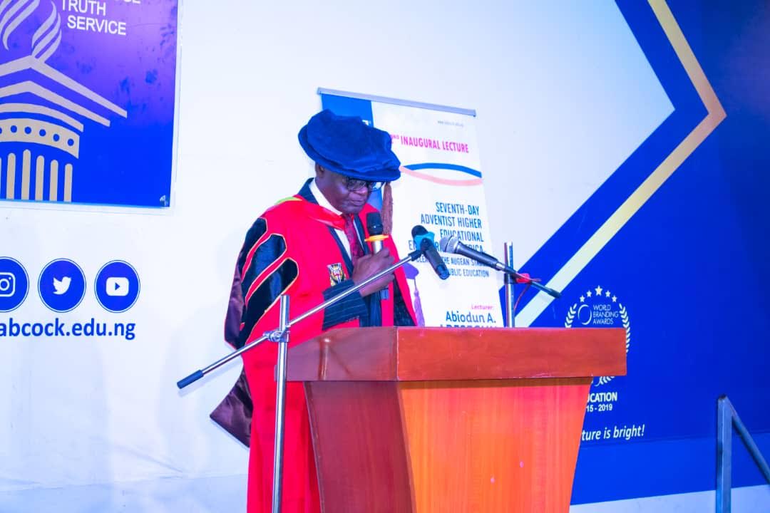 Prof Adesegun, delivering the lecture at Babcock University, Ilishan-Remo, Ogun State