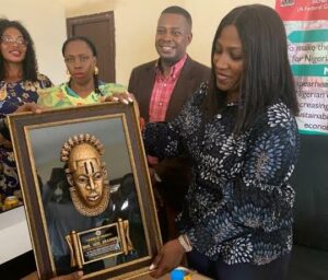 Ex-Commissioner being president plaque by members of Edo State Exporters Cluster in Benin City