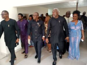 Dr Ugboaja Hon Ekumankama, others during an inspection of the perm site before the official commissioning