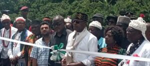 Commissioner for Works Engr Dane Osim Asu inaugurating the Ikom Bridge in Cross River