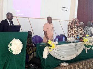 Prof Onuoha on the podium, with others during the occasion.