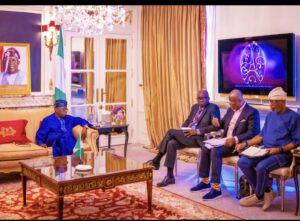 President Bola Tinubu receiving comprehensive briefing from members of his delegation ahead of his participation at a New Global Financing Pact Summit holding in Paris