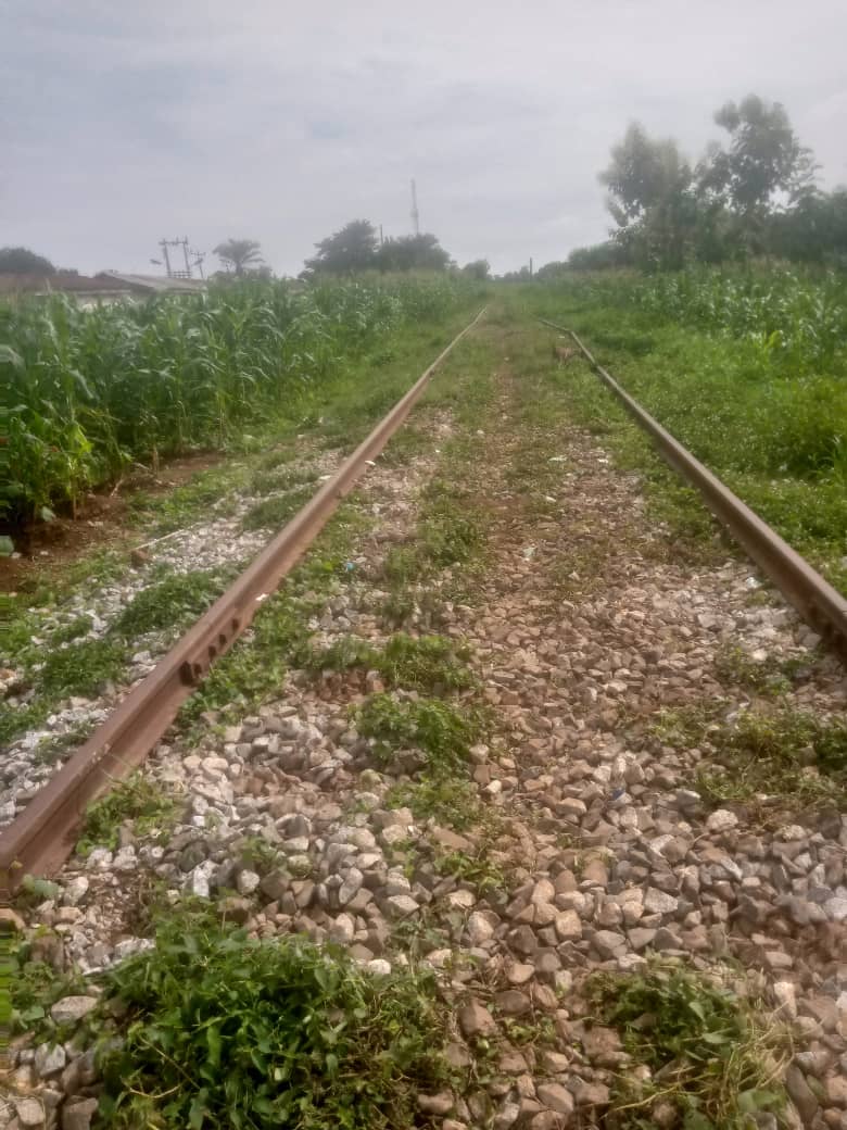Vandalised railway track in Madakiya village