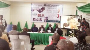 UNN VC and other participants inspecting students and staff research work exhibitions