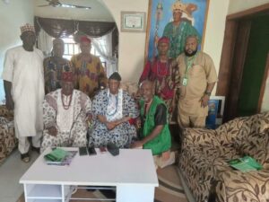 Members of NHIA in a group photograph with the traditional rulers in Edo North during their advocacy visit