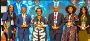 L-R: Bekeme Masade-Olowola; Dapo Omolade; Beatrice Eyong; Dr. Uwem Ite; Dr. Mina Ogbanga; and Tengi George-Ikoli, at the confab