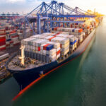 Container port and container ship transportation