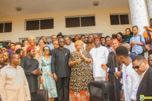 Prof Omenugha speaking after the handover