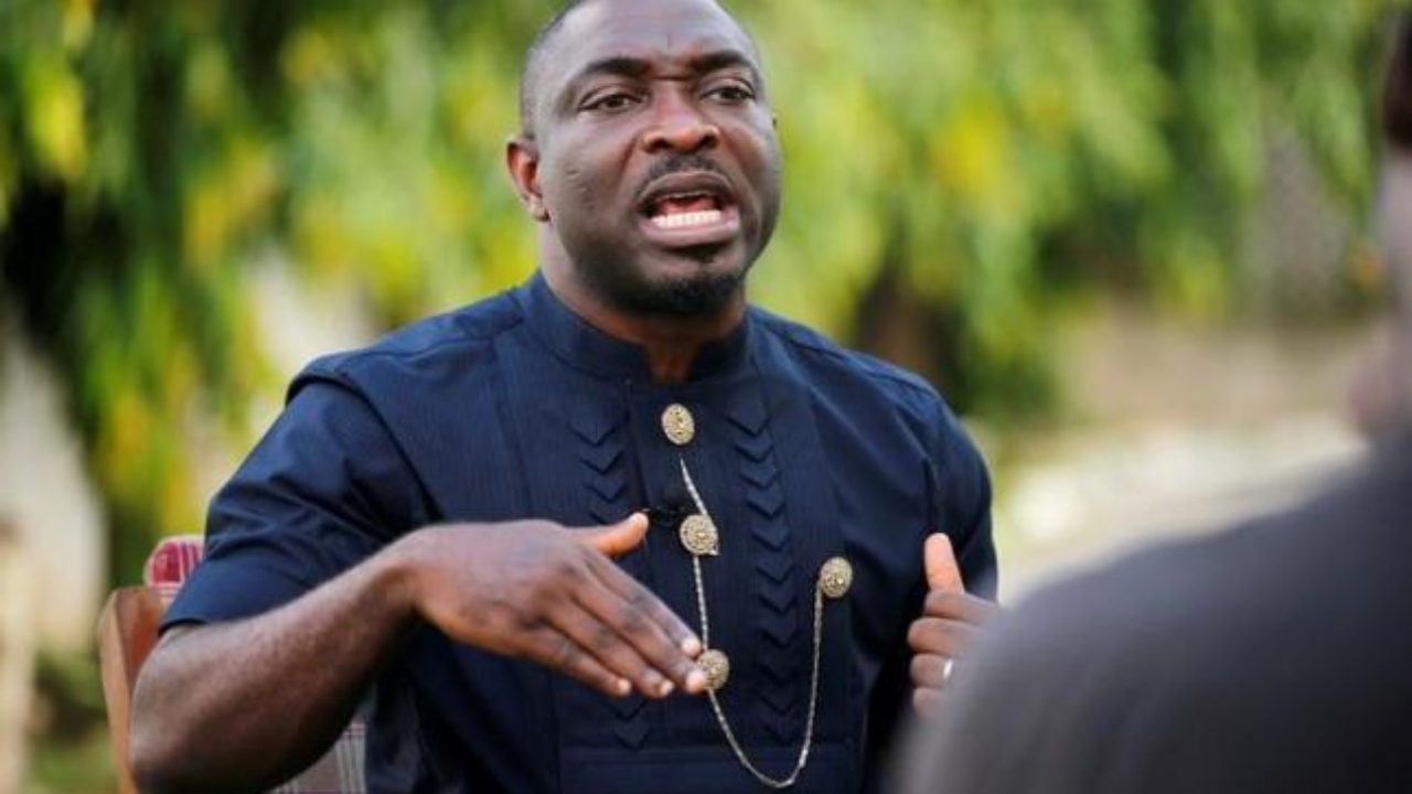 Ijaw Youth Council President Udengs Eradiri reacts during an interview with Reuters in Nigeria’s Delta region