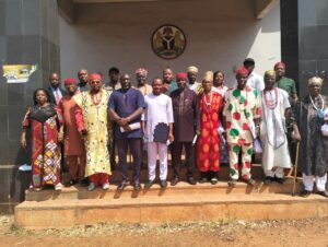 Some of the councillors in a group photo with traditional rulers and others after the public hearing