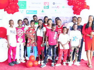 Beneficiaries in a group photograph