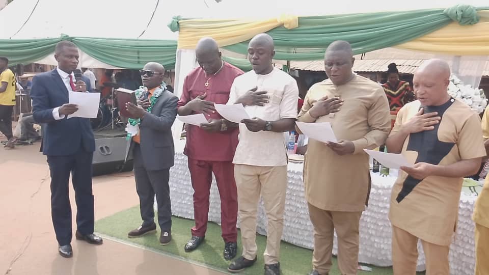 Pastor Achuwa and others during swearing in