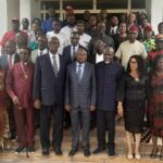 Prof Igwe, middle, Prof. Olarewaju, Prof. Ozumba and others during the occasion.