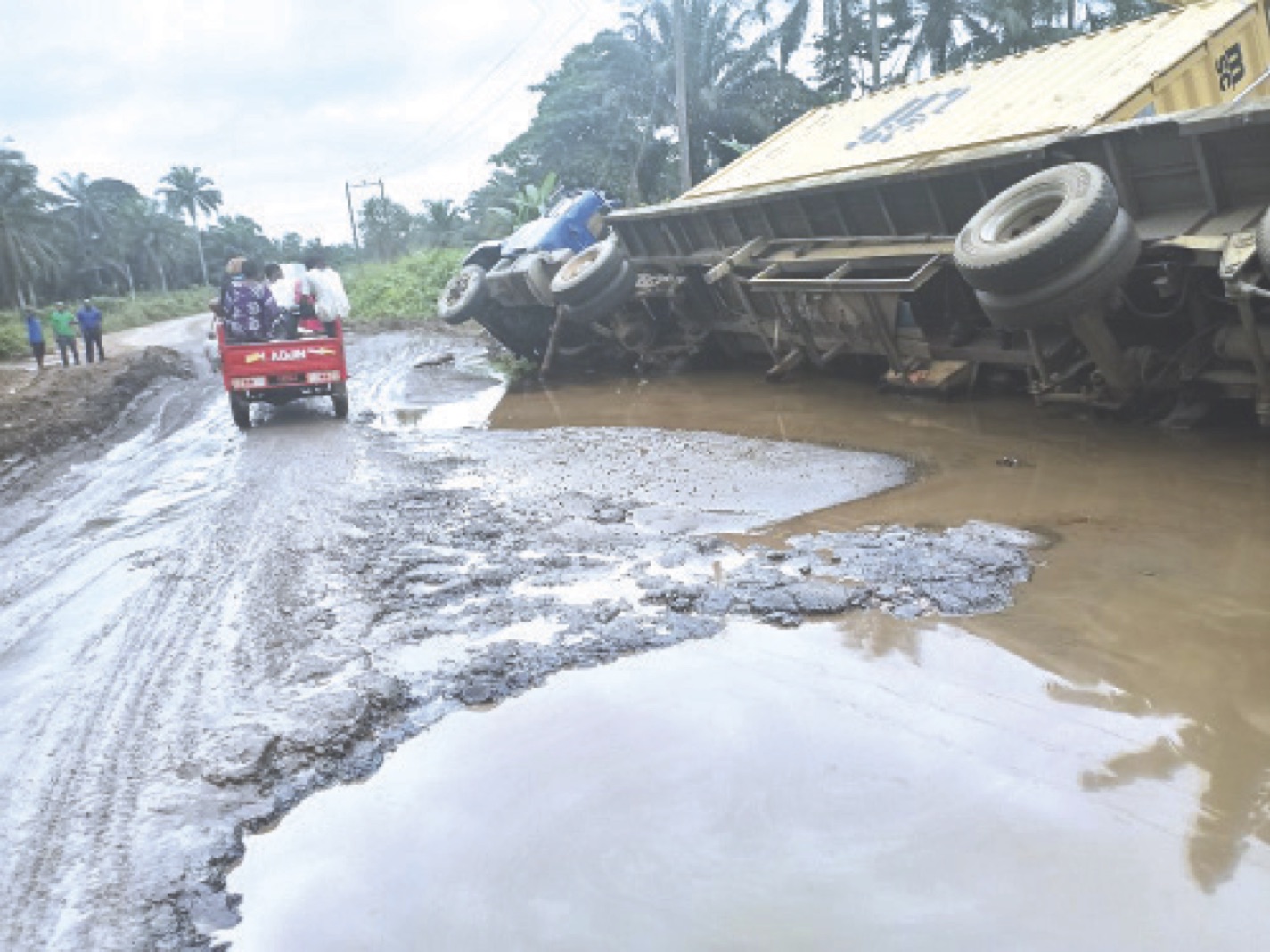 Fallen- truck on failed Abak-Ikot-Abasi Road
