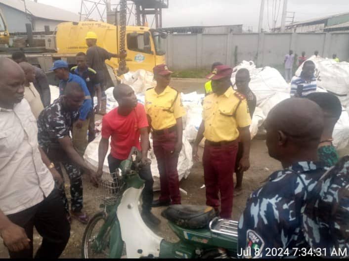 Container-laden truck crushes female biker in Lagos