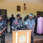 Kebbi State Commissioner of Police Mr Bello M. Sani (speaking in podium)
