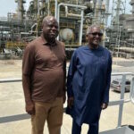 Governor Douye Diri (L), Aliko Dangote (R)