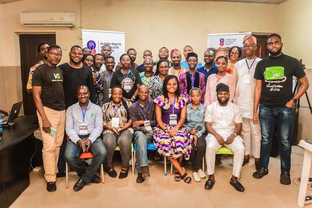 Participants with organisers of the training programme in a group photograph after the event.