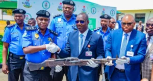 Customs hands over seized arms to centre for control of illegal weapons