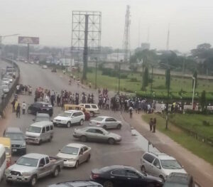 University of Benin students protest power outage, cause traffic jam