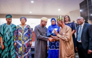 Governor Biodun Oyebanji presented cheques to Ekiti pensioners