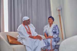 Olori Aderonke Ogunwusi and her hubby Ooni of Ife