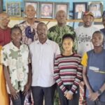 Scholarship winners flanked by ASUU-LASUED officials