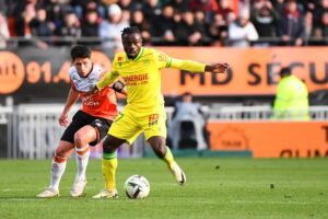 Super Eagles winger, Moses Simon in action