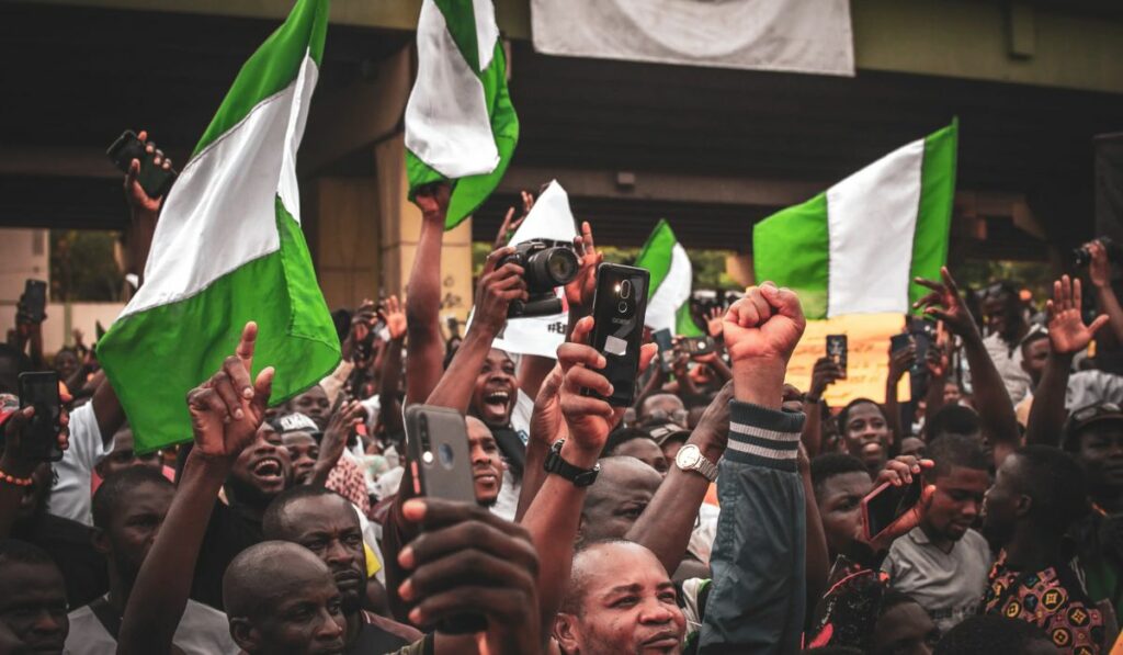 Nigerians protesting