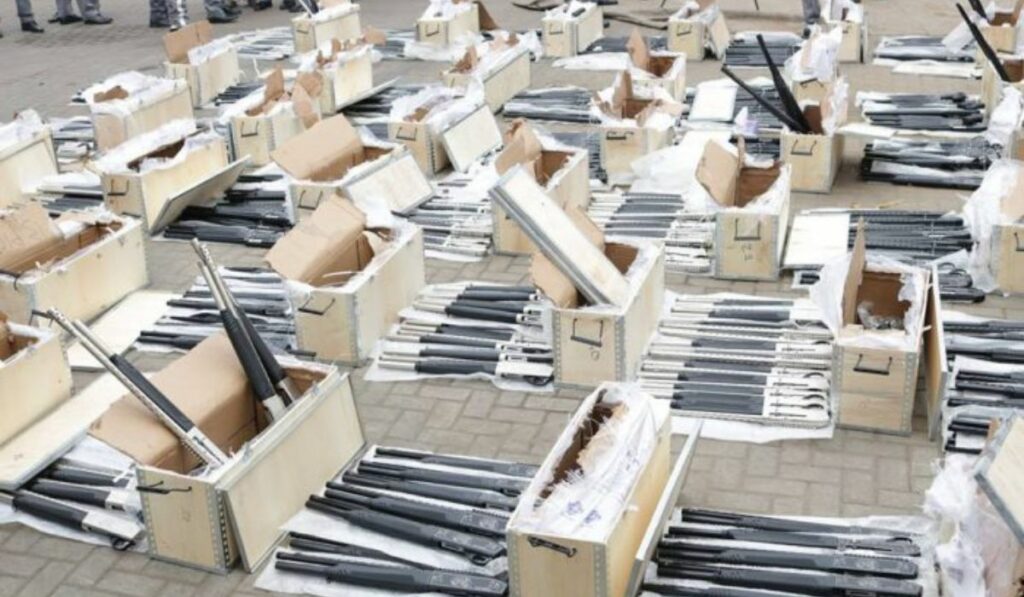 Pump action rifles recovered by customs