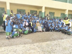 •Bala Shehu with some of the children