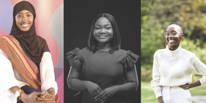 Amina Guyo, Margaret Aladeselu and Siphesihle Ndwandwe