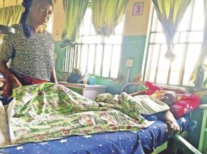 Blessing Moses and her mother, Helen at the Kubwa General Hospital in Abuja