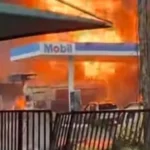 Fire engulfs Mobil filling station