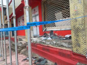 APP secretariat building bomb site, Port Harcourt