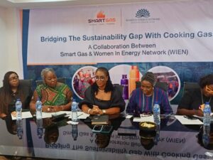 L-R: Mrs. Ifunaya Anyawoke, Mrs. Asanimo Omezi, Executive Secretary, WIEN, Dr. Yinka Opeke CEO, Smart Gas Nigeria Limited, Mrs. Fatayi Eyono-Williams, President of WIEN and Nike Ogunsanya, Snr Manager Operations and Admin at a media briefing recently in Lagos.