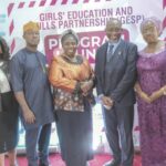 L-R- Dr. Doherty, NBTE zonal director, Mr. Ayo Aroge, Mrs. Ayinke Adekanye, Dr. Abdul and Mrs. Bolaji Dada at launch of GESP Hub at YABATECH