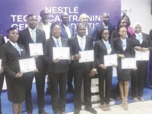 NTTC graduates, Mr. Elhusseini, Fall, Ibukun-Olu and Lawal at the ceremony.