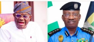 FCT Minister Nyesom Wike (L) and Inspector General of Police Kayode Egbetokun (R)