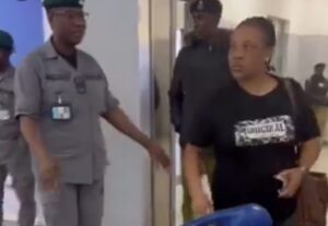 Woman destroys husband’s passport at Lagos airport (Photo- Twitter)