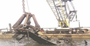 Wrecks removed along the Badagry creek during a recent wreck removal exercise by NIMASA