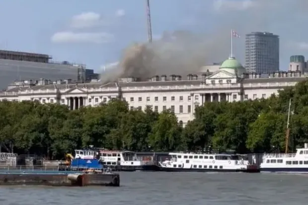 Fire breaks out at Somerset House in Central London