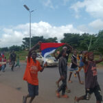 Abuja: Protesters flying Russian flag