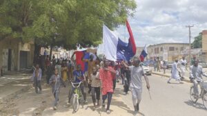 • Protesters during the nationwide protest in Kano