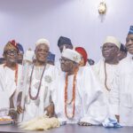 •Acting Gov Lawal (right); Oba Olakulehin (3rd right; Ladoja (3rd left) and others at the event