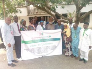 General Abdulsalami Salami with the visiting CDHR delegation on Tiuesday