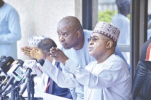 Buba Marwa with NDLEA director of media and advocacy, Babafemi