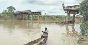 Collapsed Ukawu bridge