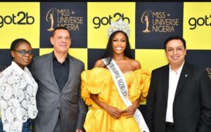 L-R: Guy Murray Bruce President, Silverbird Group; Paula Ezendu, Brand Influencer GOT2B; Rajat Kapur Managing Director/Chairman Henkel Nigeria