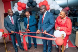 L-R: Chief Financial Officer, Cavista Holdings, Ron Olajide; President of the Republic of Botswana, Dr. Mokgweetsi Masisi; Chairman Cavista Holdings, John Olajide and General Manager, Cavista Bostwana, Katlego Arnone.